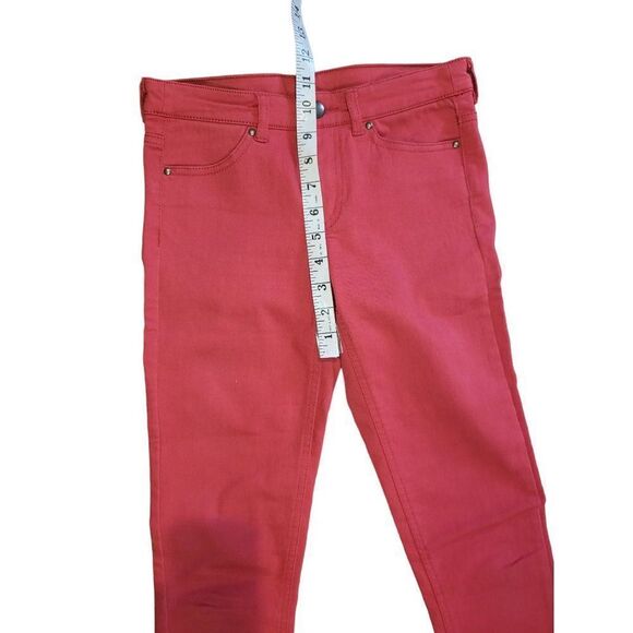 H&M‎ Divided Jeans Women Sz 4 Red Straight Leg Mid Rise - Picture 5 of 6